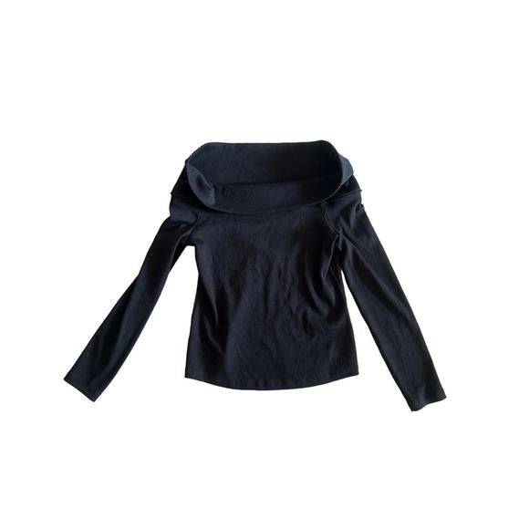 Women S Veronica Beard Jeans Fawsett Off-Shoulder Black Pima Cotton Top - Picture 1 of 3